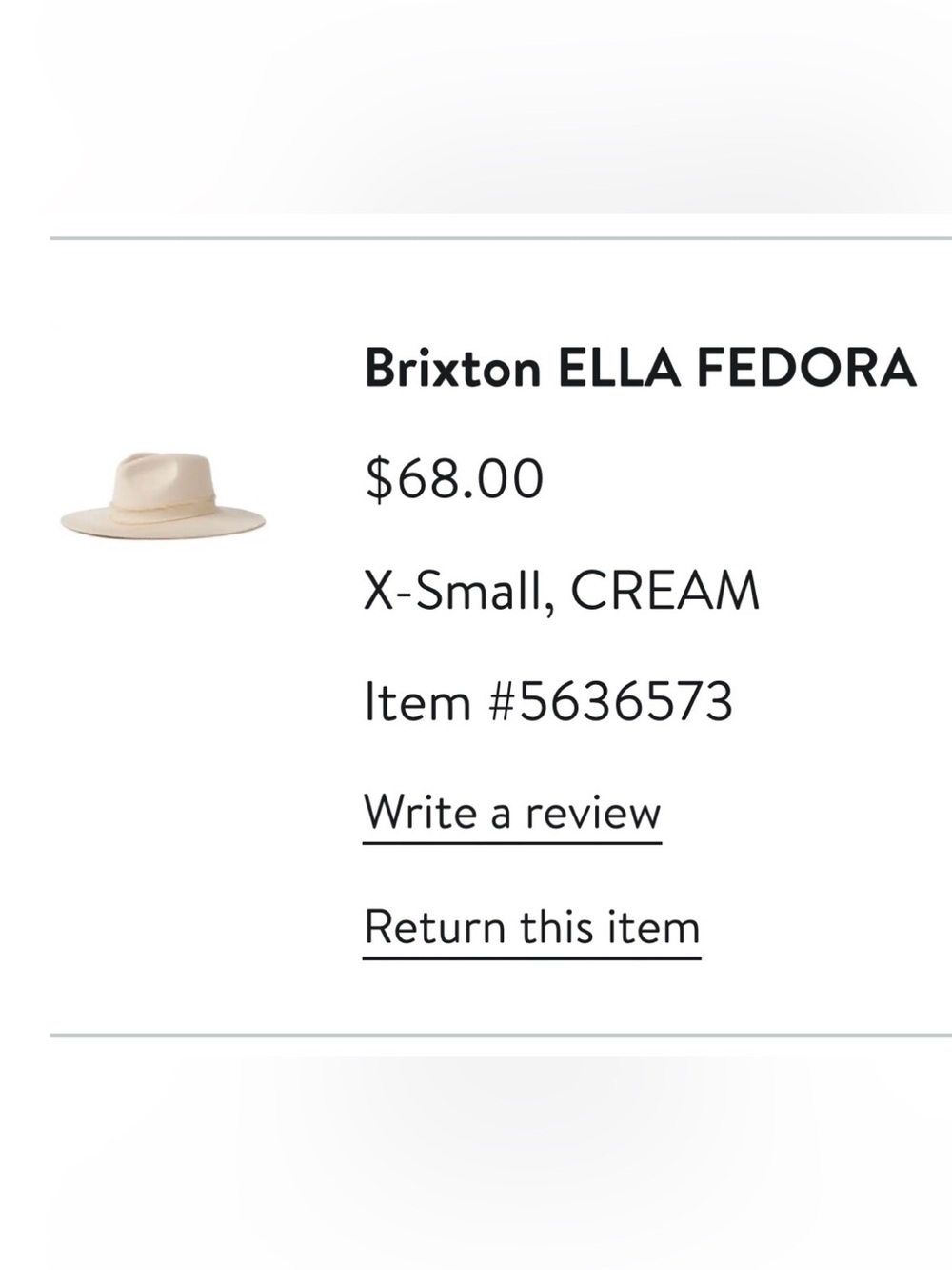 Brixton Ella Wide Brim Cream Felt Fedora Hat - Picture 5 of 5